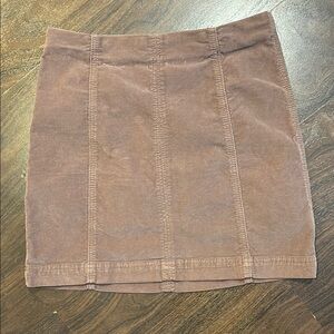 Free People Brown and Pink Mini Skirt
